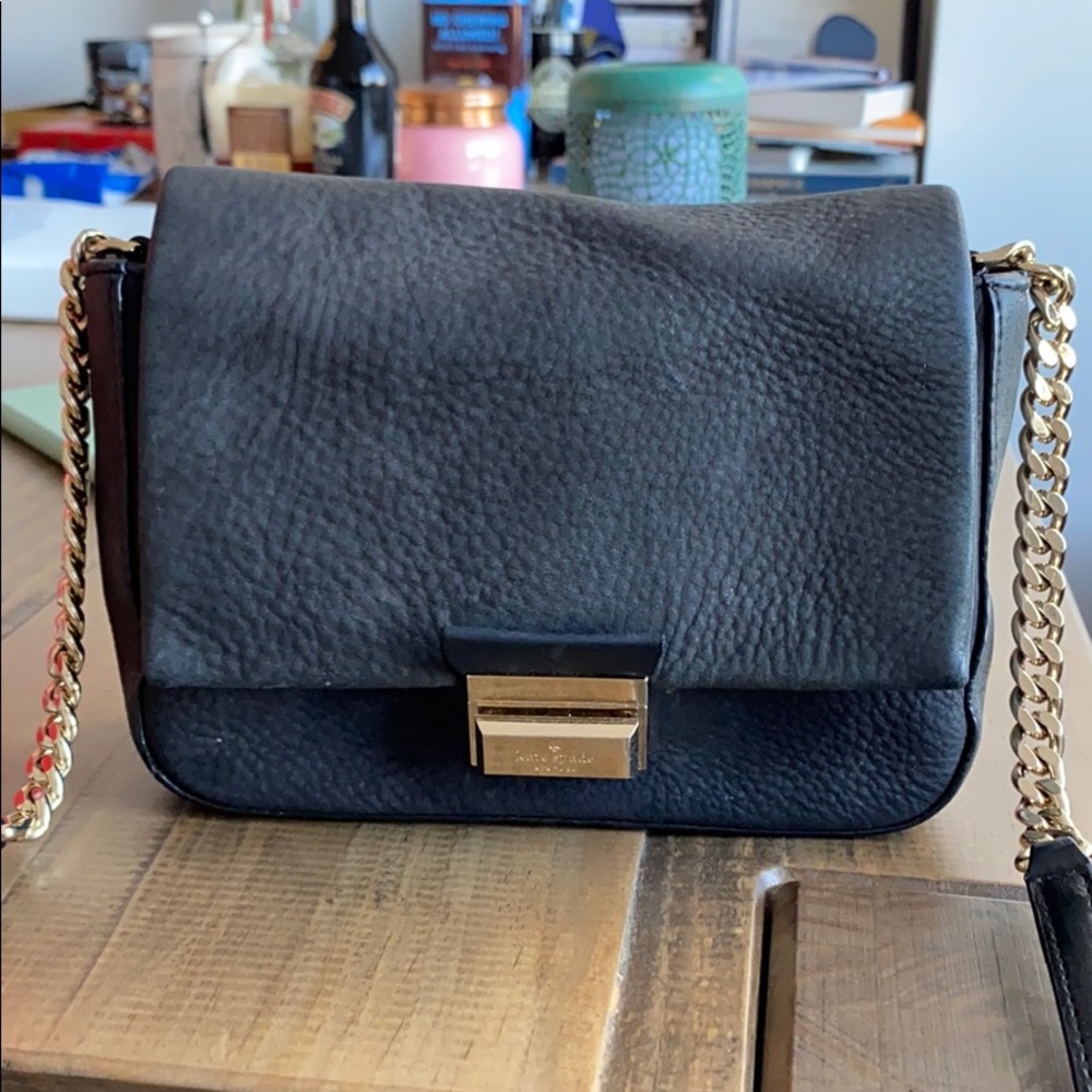 Kate Spade black suede crossbody bag